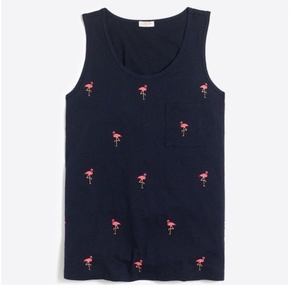Jcrew pink flamingo tank S